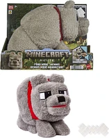 Minecraft Dennis the Wolf Interactive Plush Toy with Sounds & Moving Mouth, Inspired by the Movie