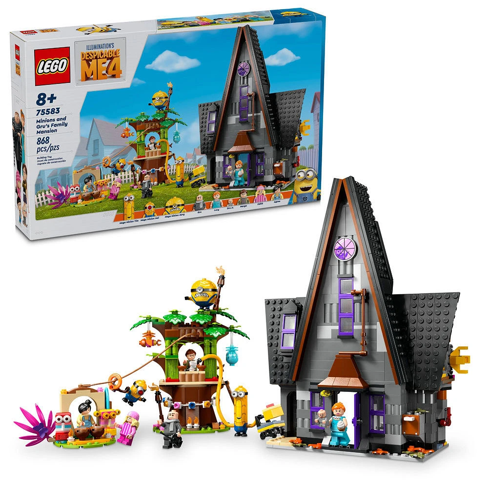 LEGO Despicable Me 4 Minions and Gru's Family Mansion, Minions Toy House, 75583