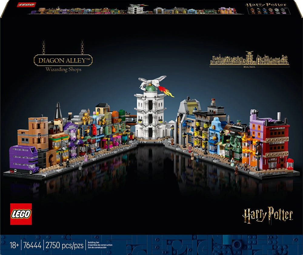 LEGO Harry Potter Les boutiques magiques du Chemin de Traverse, Ensemble de sorciers pour adultes, Modèle à exposer magique 76444