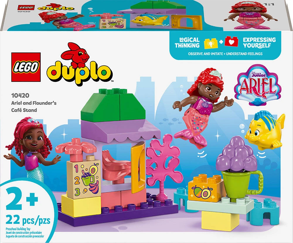LEGO DUPLO Disney Ariel and Flounder's Café Stand, The Little Mermaid Toys, Kids Learning Toy, 10420