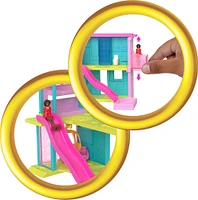 Coffrets Maison de poupée ​Mini BarbieLand Barbie, Maison de rêves Mini avec poupée Barbie surprise de 3,81 cm (1,5 po), mobilier, accessoires