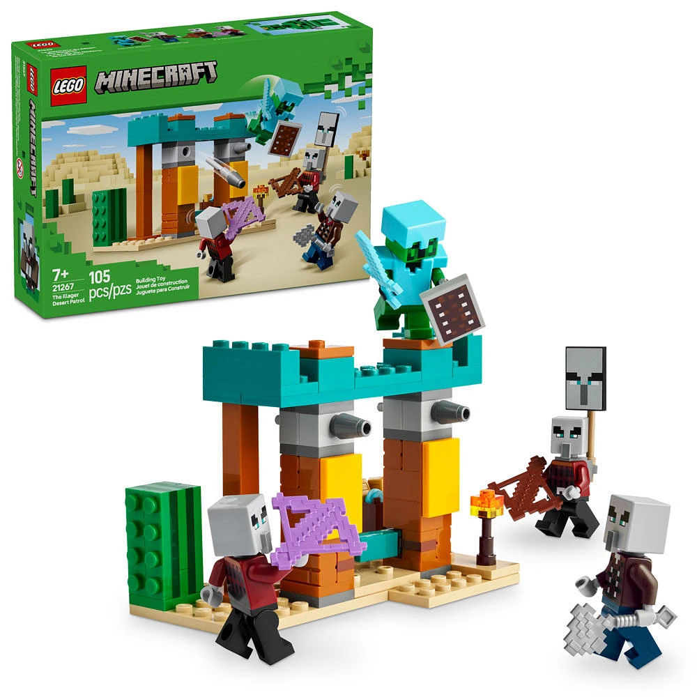 LEGO Minecraft La patrouille du désert des Illageois Ensemble de jeu vidéo pour enfants 21267