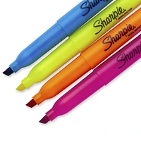 Sharpie Pocket Highlighters, Narrow Chisel Tip, Assorted Colours, 4 Count