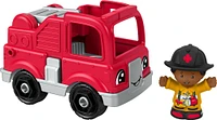 Fisher-Price Little People Toy Firetruck and Firefighter Figure Set for Toddlers, 2 Pieces