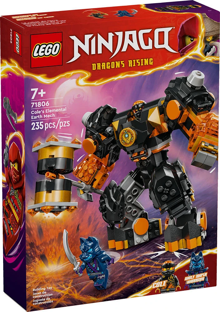 Jouet de robot LEGO NINJAGO Le robot de terre élémentaire de Cole 71806