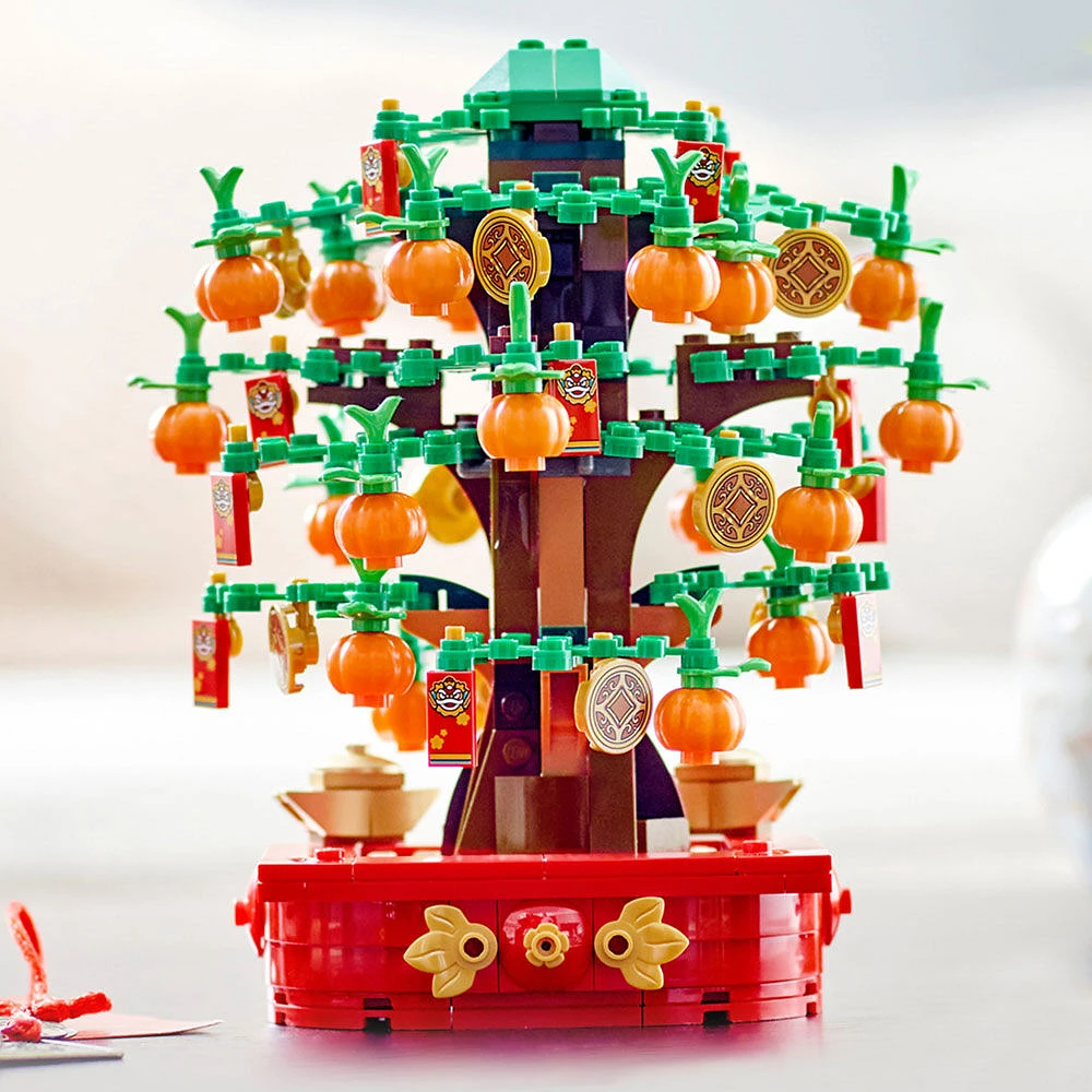 LEGO Arbre à monnaie Ensemble de construction pour enfants, Cadeau du Nouvel An lunaire pour garçons et filles 40648