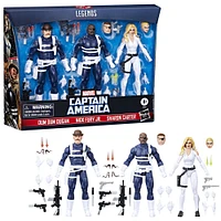 Marvel Legends Series S.H.I.E.L.D. Nick Fury Jr., Sharon Carter, and Dum Dum Dugan Action Figures