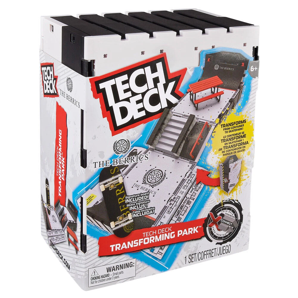 Tech Deck, The Berrics Transforming Park, X-Connect Park Creator, 30-inch Wide Foldable Playset with Storage and Exclusive Fingerboard