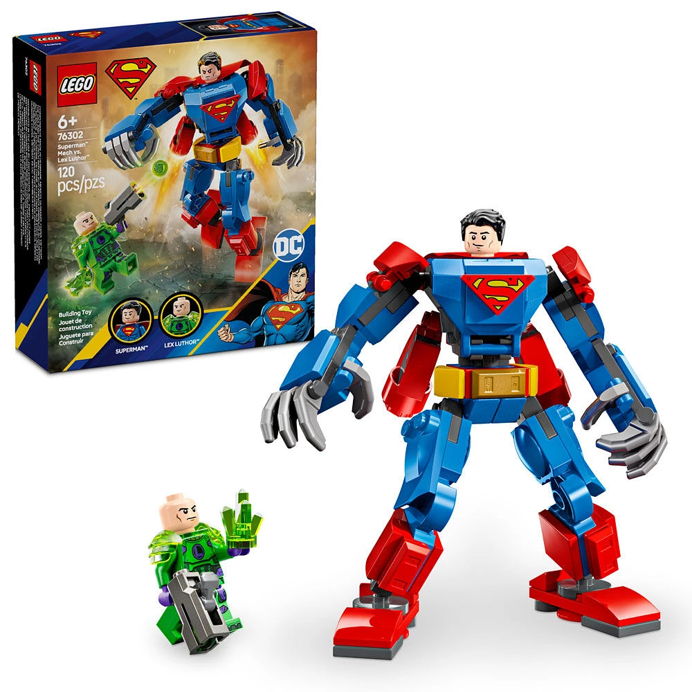 LEGO DC Le robot de Superman contre Lex Luthor , Ensemble de jeu de figurines de superhéros 76302