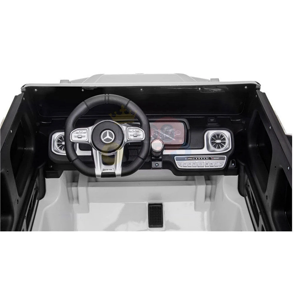 KidsVip 24V Enfants et Tout-Petits Mercedes G Series 4x4 Voiture Eléctrique avec Commande à Distance - Blanc - Édition anglaise