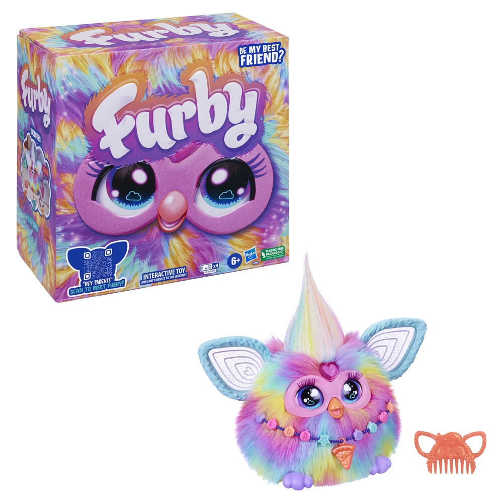 Furby Tie Dye Interactive Plush Toy - French Edition