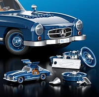 Mattel Brick Shop Hot Wheels Mercedes-Benz 300 SL Building Toy Kit (1600 Pieces), for Collectors