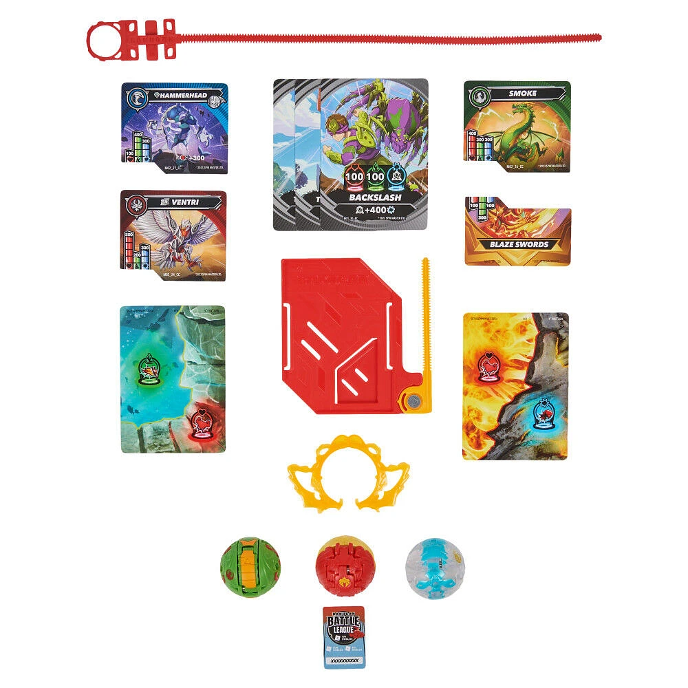 Bakugan Starter 3-Pack, Special Attack Bruiser, Octogan, Nillious, figurines articulées personnalisables qui tournent et cartes à collectionner