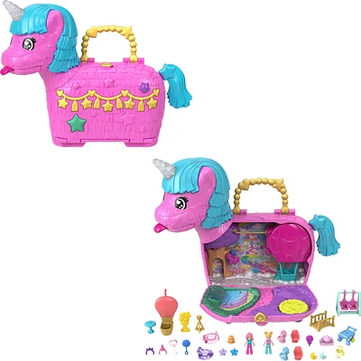 Polly Pocket Coffret Licorne Place à la Fête, 2micro-poup., 25acc.