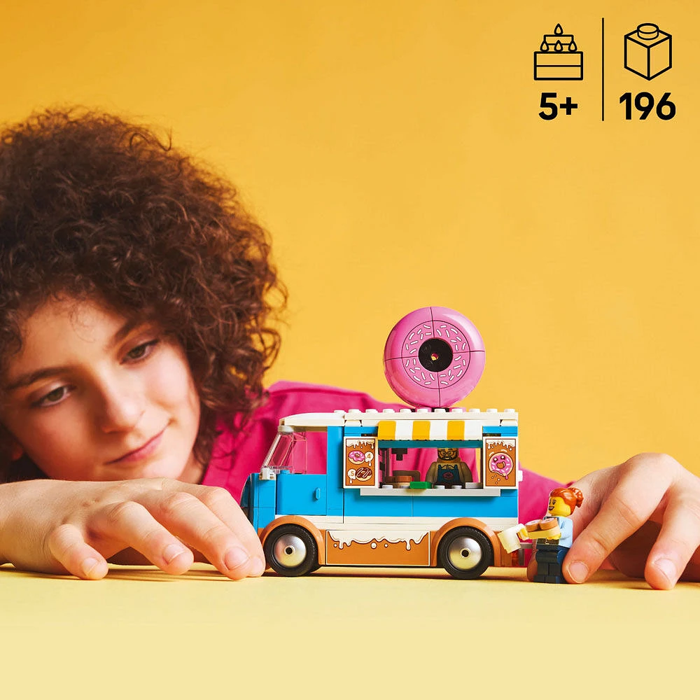 LEGO City Donut Truck Building Toy - Mobile Donut Stand with 2 Minifigures and Other Accessories - 60452