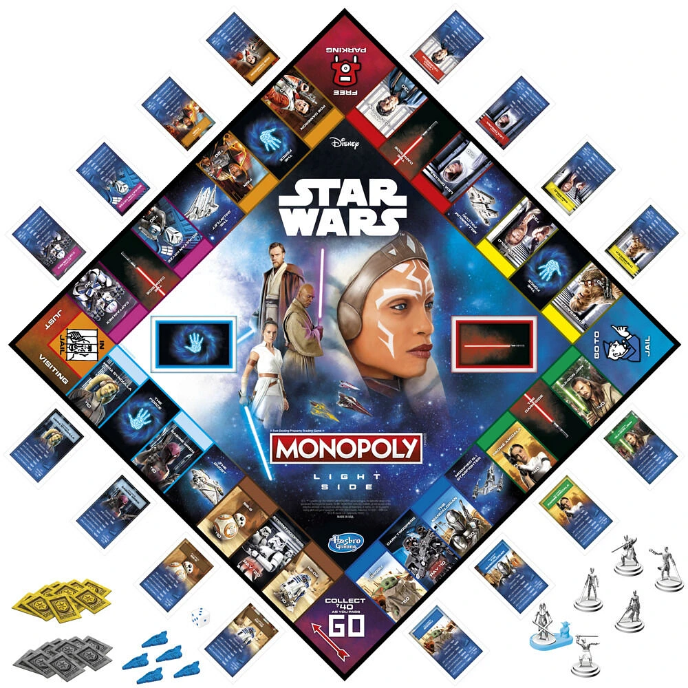 Monopoly : édition Star Wars Light Side, jeu de plateau Star Wars de Jedi, jeux pour la famille, pour 2 à 6 joueurs