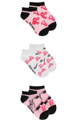 Barbie 3 Pack No Show Socks