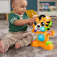 Fisher-Price Link Squad Bop & Groove Tiger Baby Learning Toy with Music & Lights - English Edition