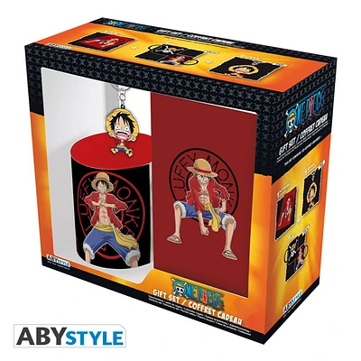 One Piece - Pck Mug320Ml + Keyringpvc + Notebook "Luffy"