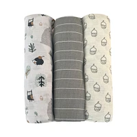 Koala Baby - 3 Pk  Grey Woodland Muslin Swaddle