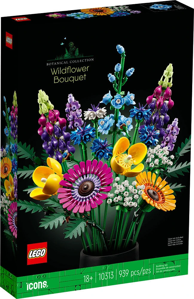 LEGO Botanicals Le bouquet de fleurs sauvages; asters et coquelicots, plante d'intérieur 10313