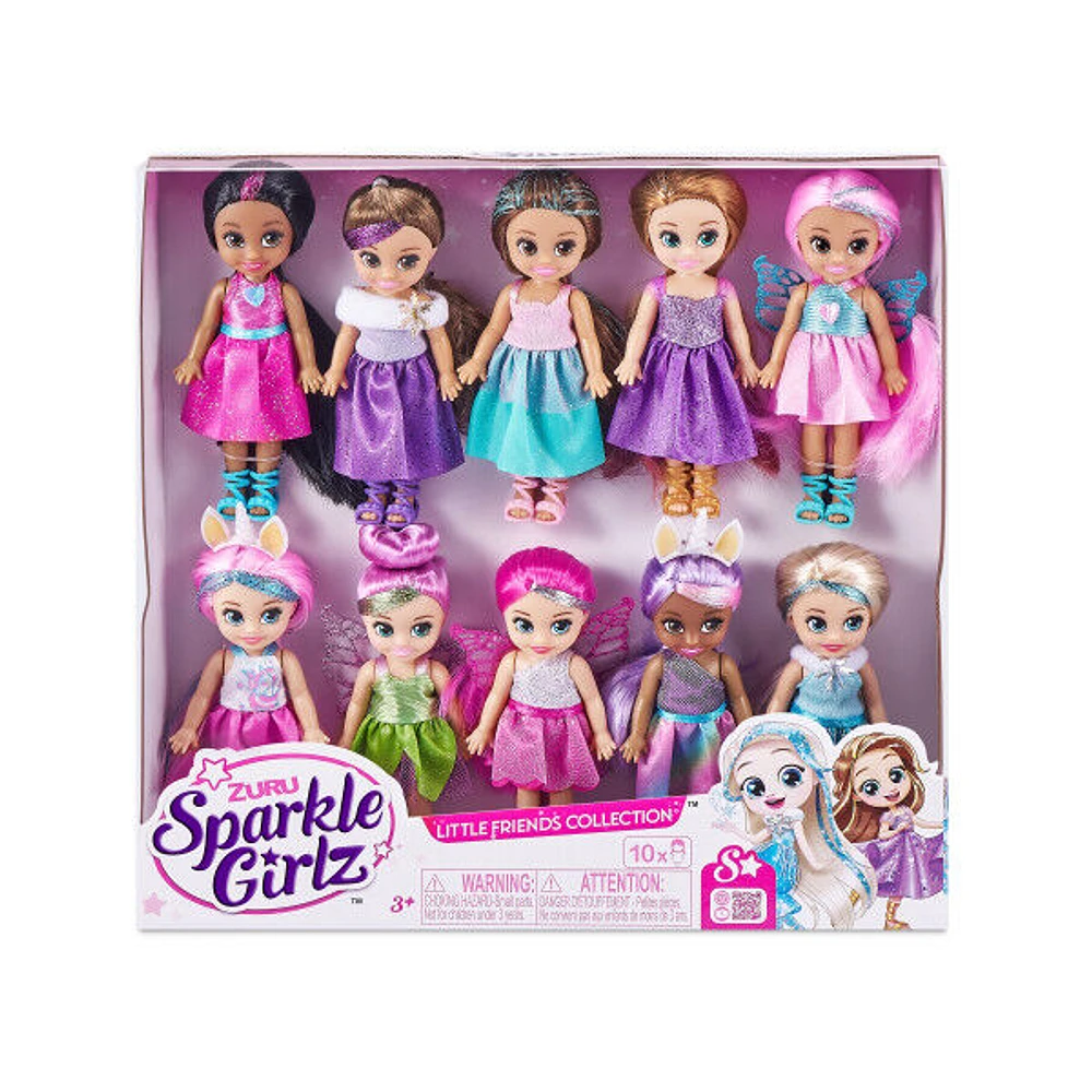 Zuru Ensemble de 10 poupées Sparkle Girls Little Friends (les styles peuvent varier) - Notre exclusivité