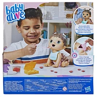 Baby Alive Bébé pause gourmande, mange et fait " popo ", 20 cm, moule à aliments, enfants, cheveux châtains