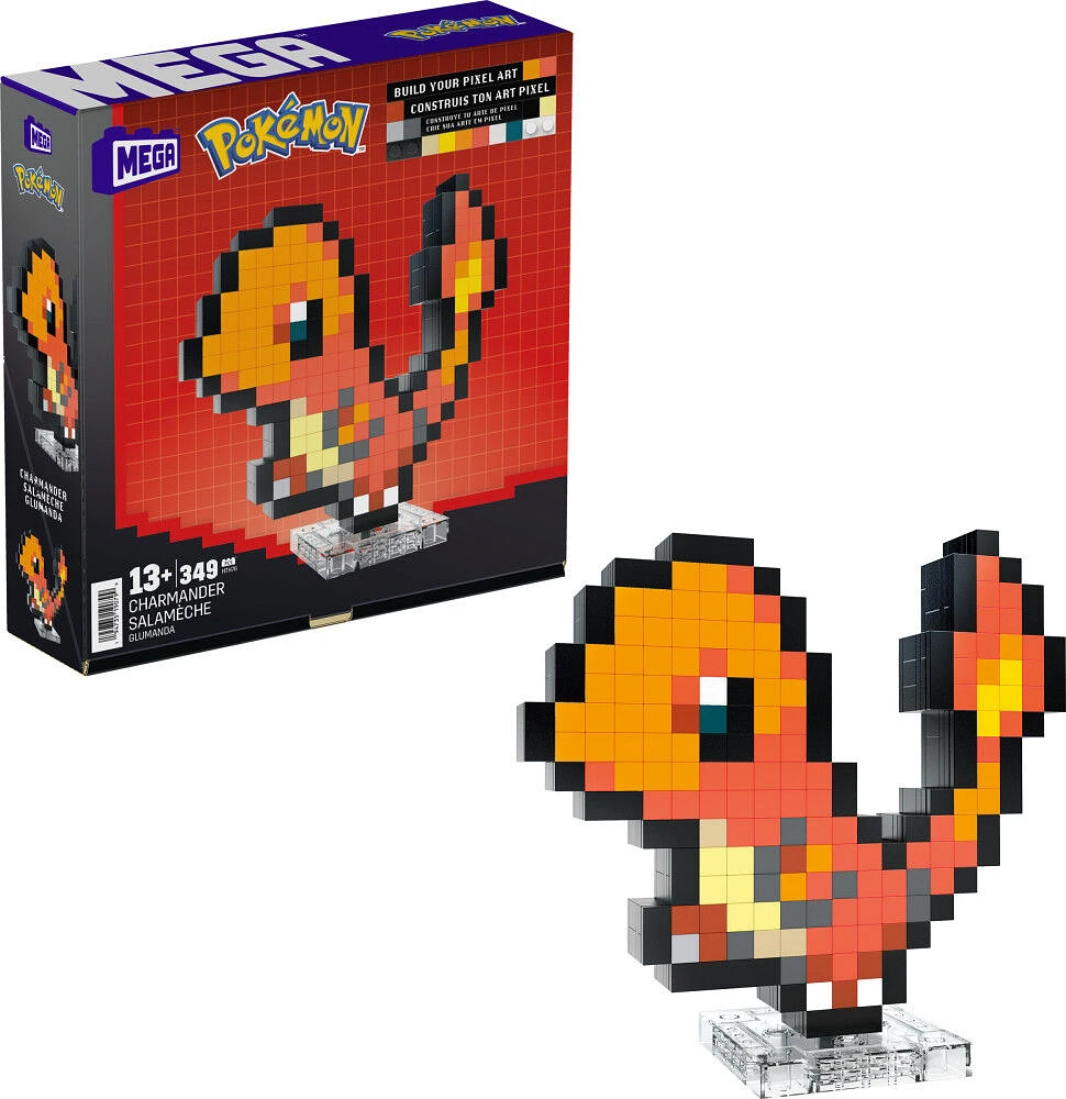 MEGA - Pokémon - Coffret de construction - Salamèche (349 pces), rétro