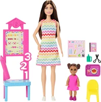 Barbie Poupée Enseignante, brunette, tout-petit et accessoires