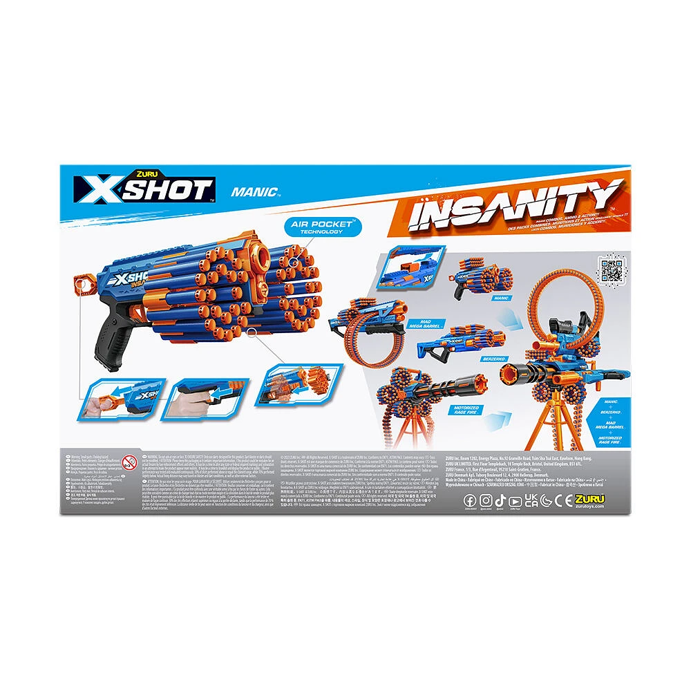 X-Shot Insanity Manic Blaster (24 Darts) by ZURU