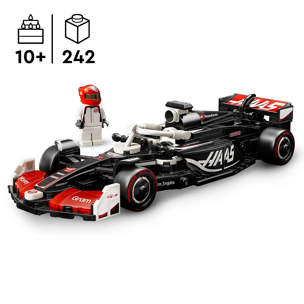 LEGO Speed Champions Voiture de course MoneyGram Haas F1 Team VF-24, Jouet de véhicule et pilote 77250