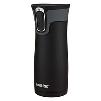 Tasse de voyage en acier inoxydable Contigo West Loop avec couvercle AUTOSEAL, noir mat, 473 ml