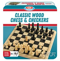 Ideal Games - Classic Wood Chess & Checkers