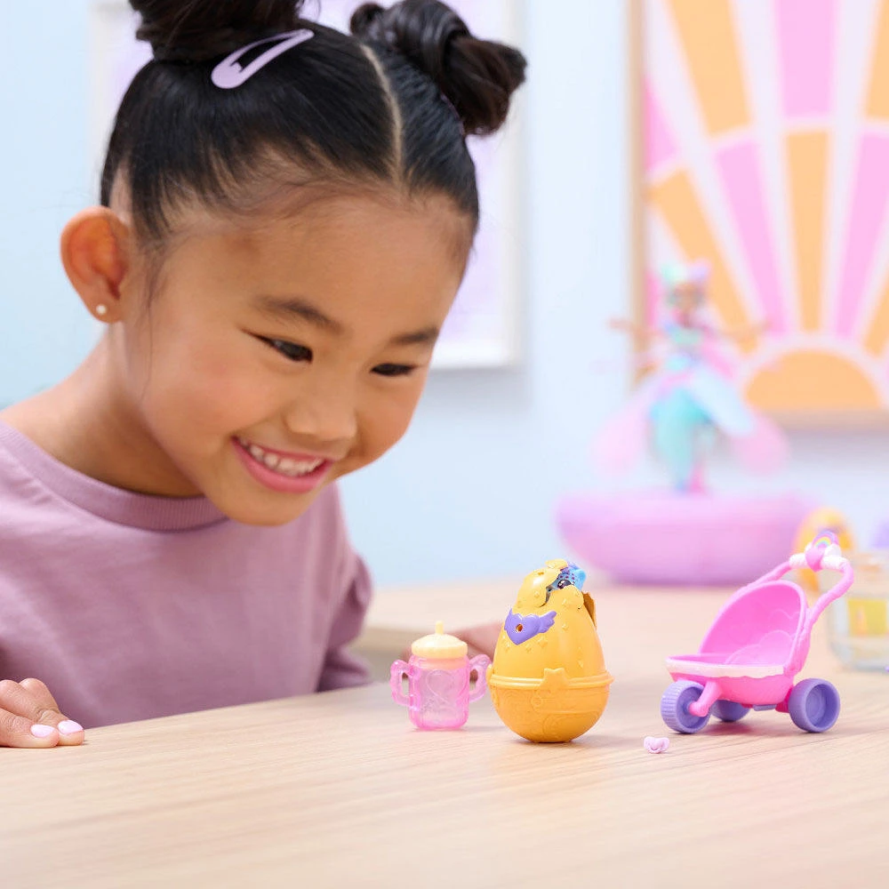 Hatchimals Alive, Hatch N' Stroll Playset with Stroller Toy and 2 Mini Figures in Self-Hatching Eggs