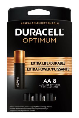Duracell Optimum AA Batteries 8 Count Pack | Long Lasting Power Double A Battery