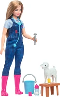 Barbie 65th Anniversary Careers Farm Vet Doll & 10 Accessories Including Lamb with Moving Ears