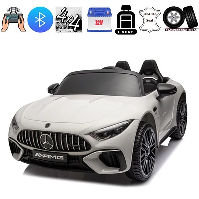 KIDSVIP Mercedes Benz 12V SL63 Licensed 4X4 Ride-On Car For Kids w/ RC - White