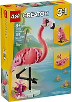 LEGO Creator Les animaux sauvages : Le flamant rose, Jouet d'animal, Se transforme en cacatoès ou en axolotl 31170