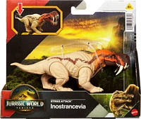 Jurassic World Rebirth Strike Attack Inostrancevia Dinosaur Toy with Single Strike Action, Authentic Posable Design