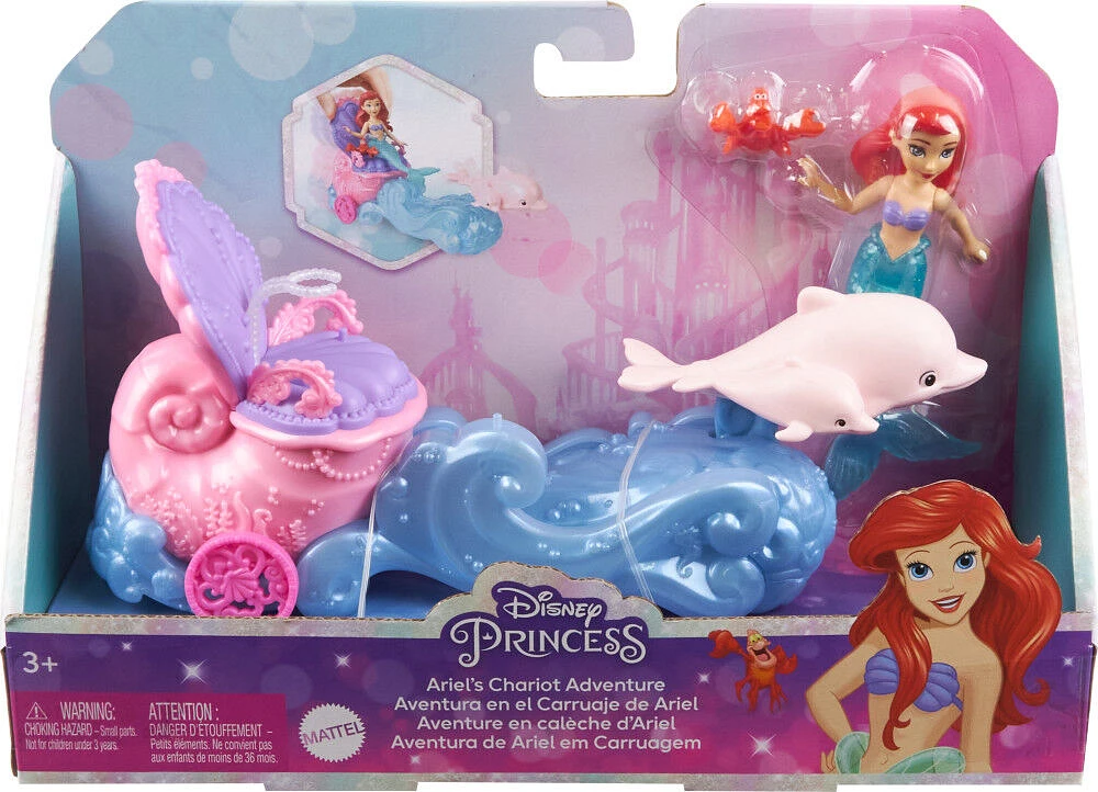 Princesses Disney - Aventure en char d'Ariel, poupée, char, figurine