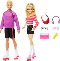 Barbie Fashionistas 2 Doll & 6 Accessories Set, Roller-Skating Theme, 65th Anniversary