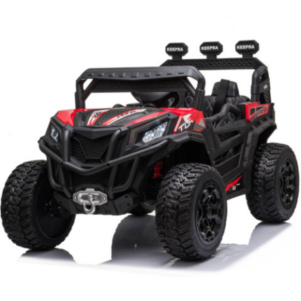 KidsVip 12V Enfants et Tout-Petits Junior Sport Utility UTV Voiture Eléctrique avec Commande à Distance - Rouge - Édition anglaise