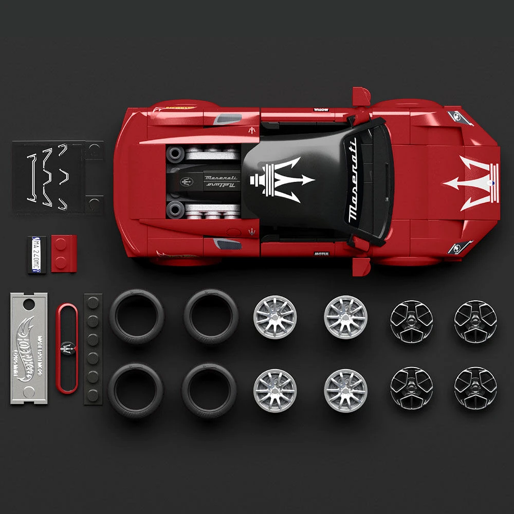 Mattel Brick Shop Hot Wheels Maserati MC20 Building Toy Kit (250 Pieces), for Collectors