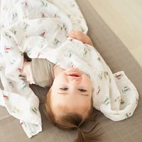 Cotton Muslin Swaddle/ Beach Houses