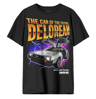 Delorean Car of Future- Black T-Shirt