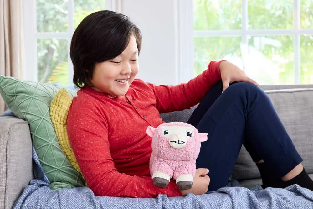 Minecraft Pink Sheep Plush Toy, 8-inch Collectible Soft Doll Inspired by A Minecraft Movie
