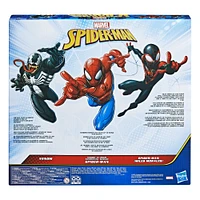 Marvel Spider-Man Titan Hero Series, 3 figurines de 30 cm, Spider-Man (Miles Morales), Spider-Man en armure et Venom