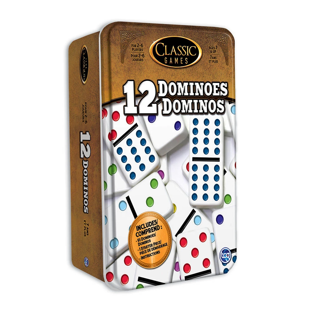 Classic Games - Double 12 Dominoes - Tin - English Edition