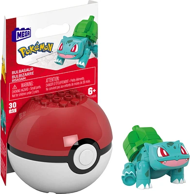 MEGA Pokémon Building Toy Kit Bulbasaur (3 Pieces) with 1 Action Figure and Ball