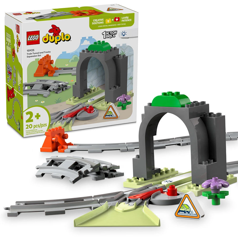 LEGO DUPLO Town Train Tunnel and Tracks Expansion Set - 10 Extra Pieces of Train Tracks - 10425